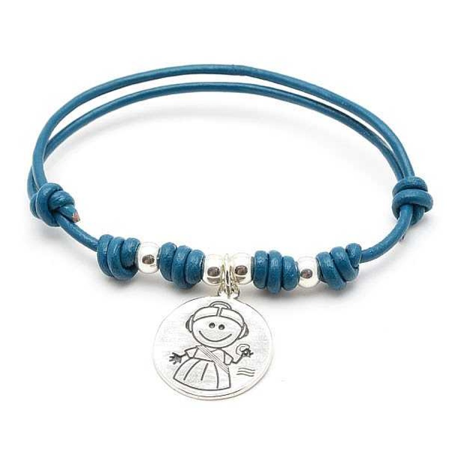 Fallas Joyeria Antonio Cumplido | Pulsera Fallera Plata Cordon Azul