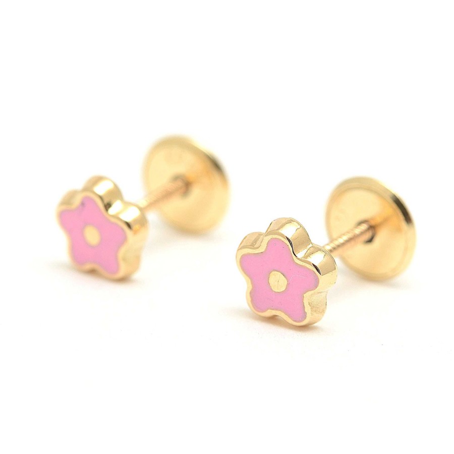 Beb Joyeria Antonio Cumplido | Pendientes Oro Beb Flor Rosa