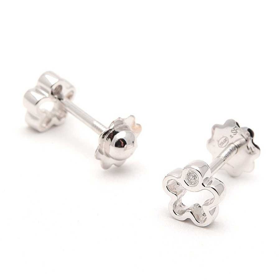 Beb Joyeria Antonio Cumplido | Pendientes Diamantes Oro Blanco Flor