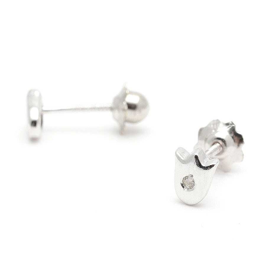 Beb Joyeria Antonio Cumplido | Pendientes Diamante Oro Blanco Tulip N