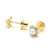 Beb Joyeria Antonio Cumplido | Pendientes Oro Flor Azul Perla