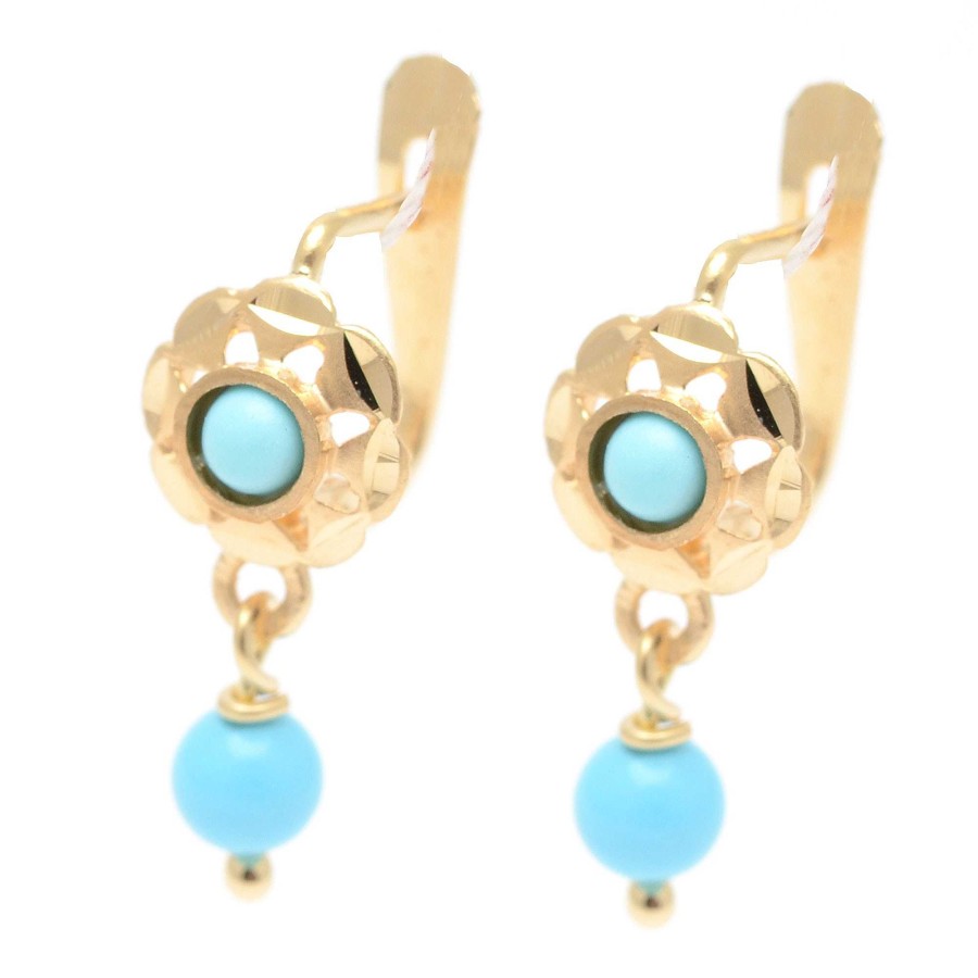 Beb Joyeria Antonio Cumplido | Pendientes Oro Beb Colgante Turquesas