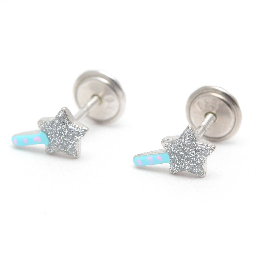 Beb Joyeria Antonio Cumplido | Pendientes Plata Varita M Gica Plateada