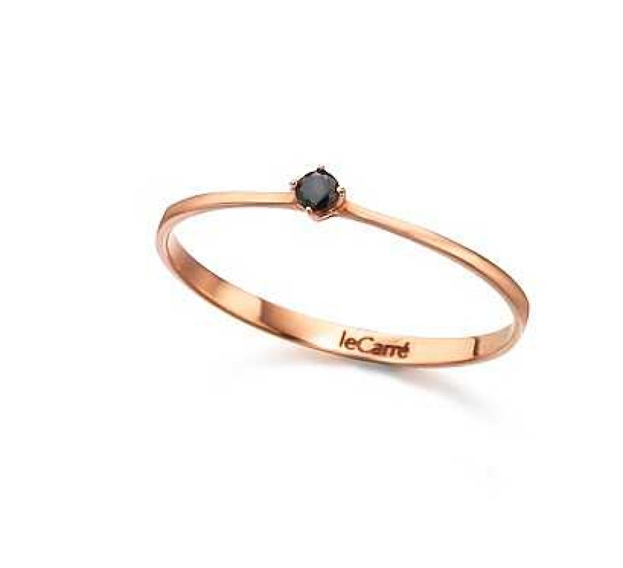 Boda Joyeria Antonio Cumplido | Anillo Oro Rosa Lecarr Diamante Negro