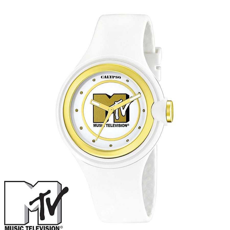 Relojes Joyeria Antonio Cumplido | Reloj Mtv Dorado Caucho Blanco