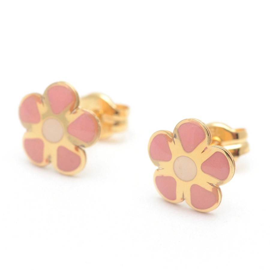 Pendientes Joyeria Antonio Cumplido | Pendientes Oro Flor Rosa