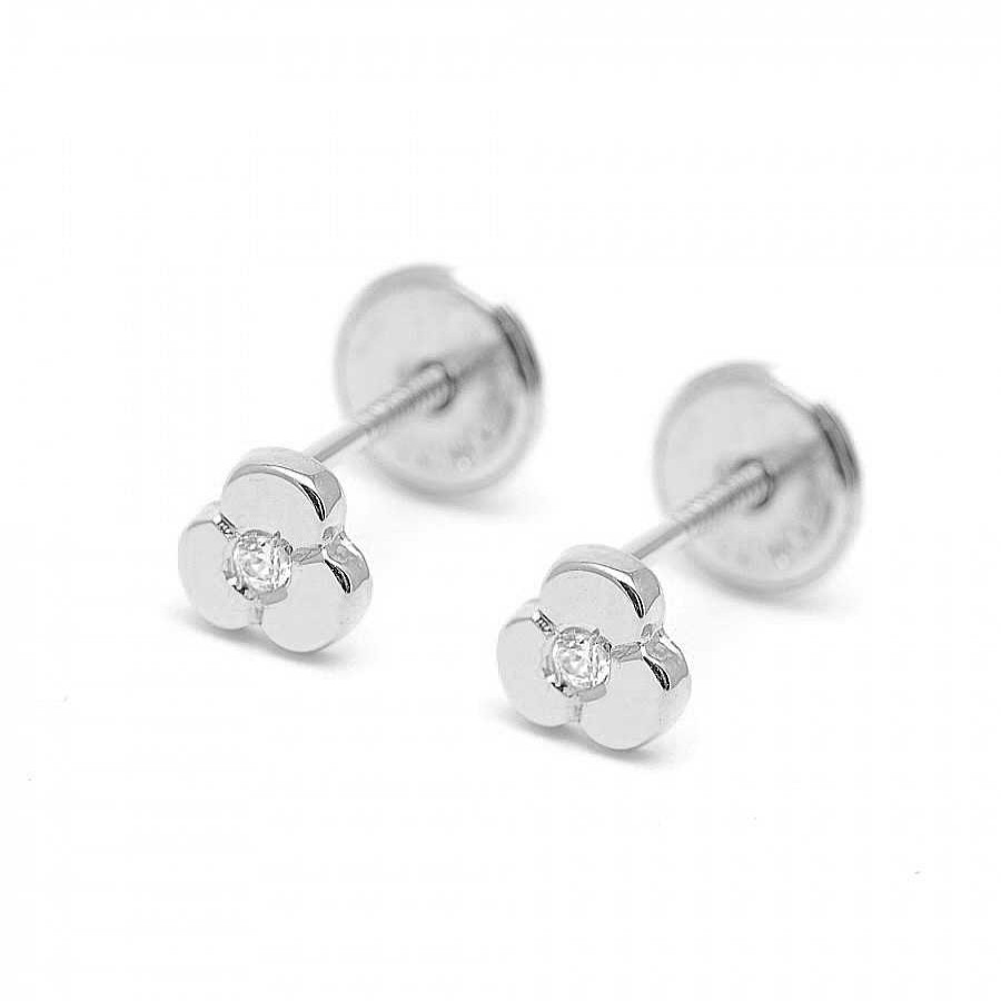 Beb Joyeria Antonio Cumplido | Pendientes Oro Blanco Tr Bol Circonita