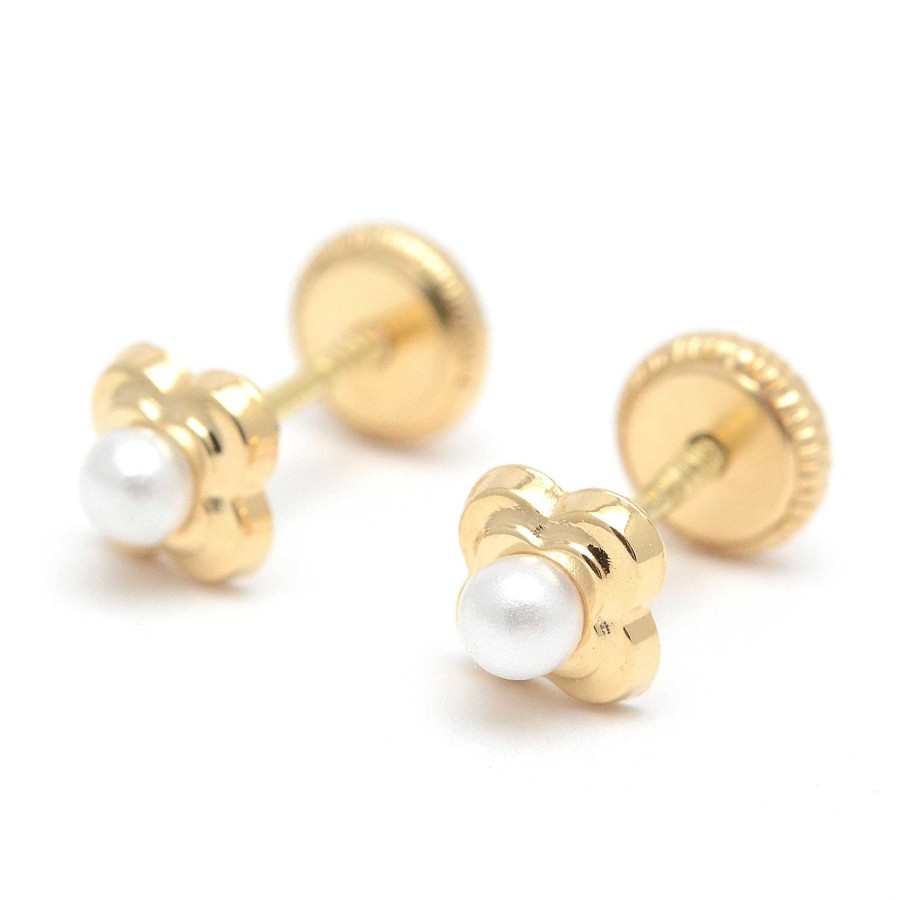 Beb Joyeria Antonio Cumplido | Pendientes Oro Perla Flor Tr Bol