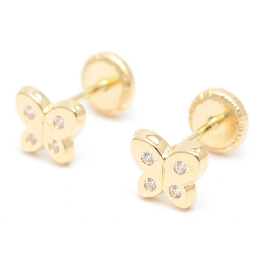 Beb Joyeria Antonio Cumplido | Pendientes Oro Beb Mariposa Circonitas