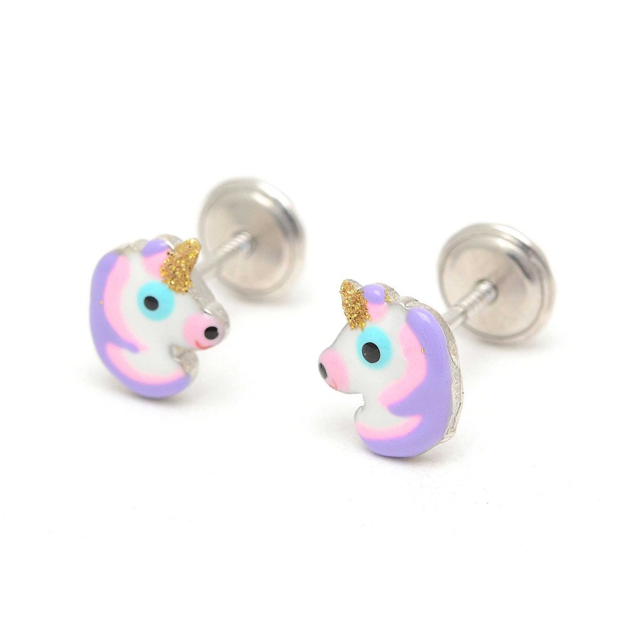 Beb Joyeria Antonio Cumplido | Pendientes Plata Unicornio Lila