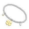 Pulseras Joyeria Antonio Cumplido | Pulsera Acero Lotus Bolitas Tr Bol Dorado