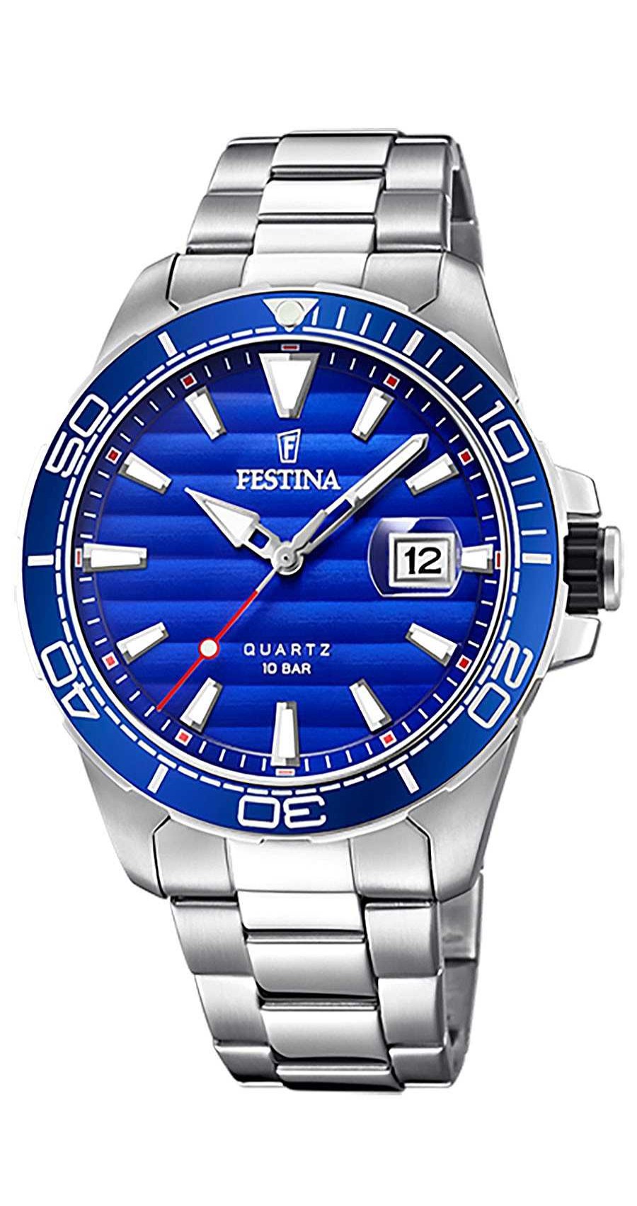 Relojes Joyeria Antonio Cumplido | Reloj Festina Azul Deportivo Brazalete Acero