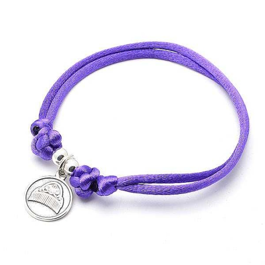 Fallas Joyeria Antonio Cumplido | Pulsera Peineta Plata Cordon Morado