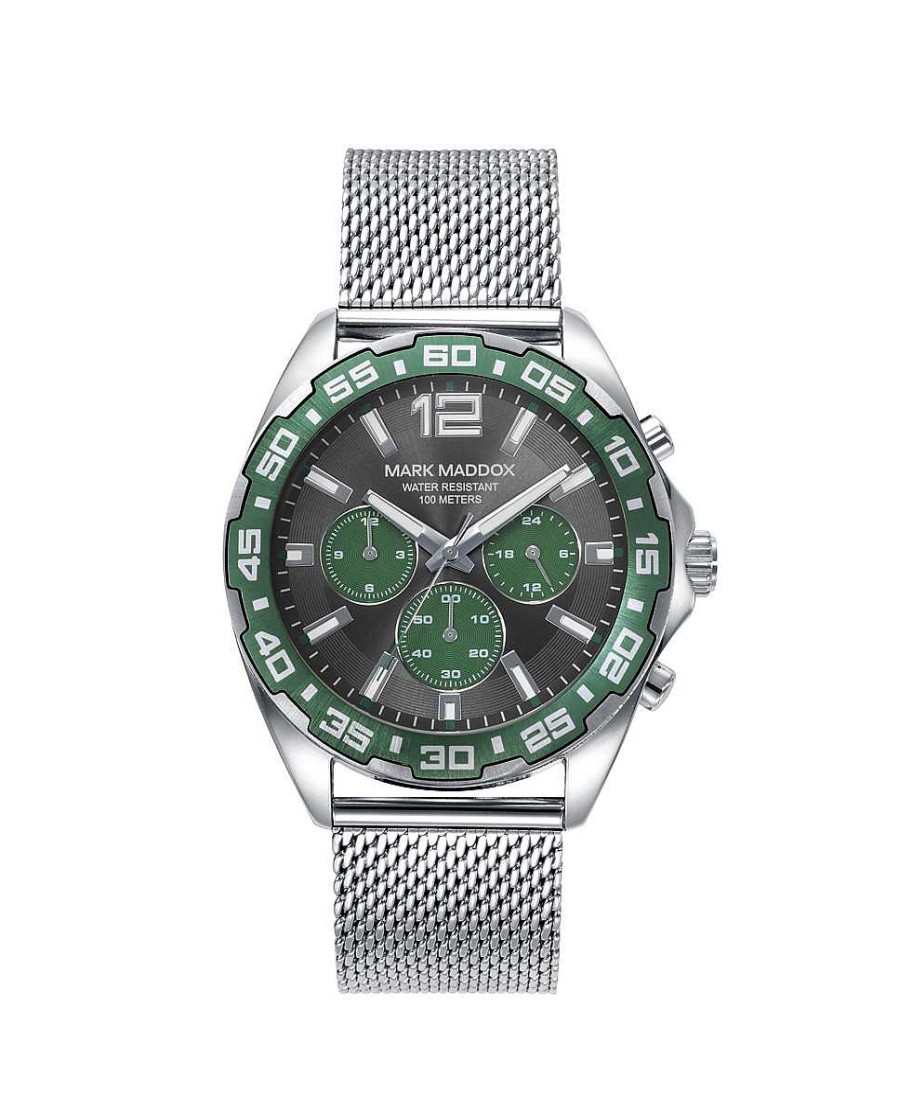 Relojes Joyeria Antonio Cumplido | Reloj Mark Maddox Verde Crono Sumergible Malla Acero