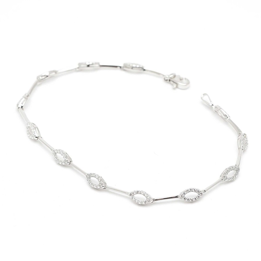 Comuniones Joyeria Antonio Cumplido Pulseras | Pulsera Oro Blanco Circonitas