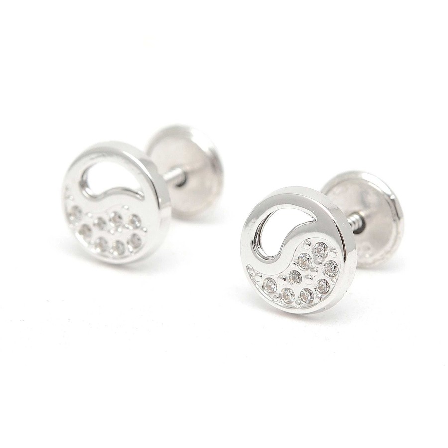 Beb Joyeria Antonio Cumplido | Pendientes Oro Blanco Beb C Rculo Circonitas