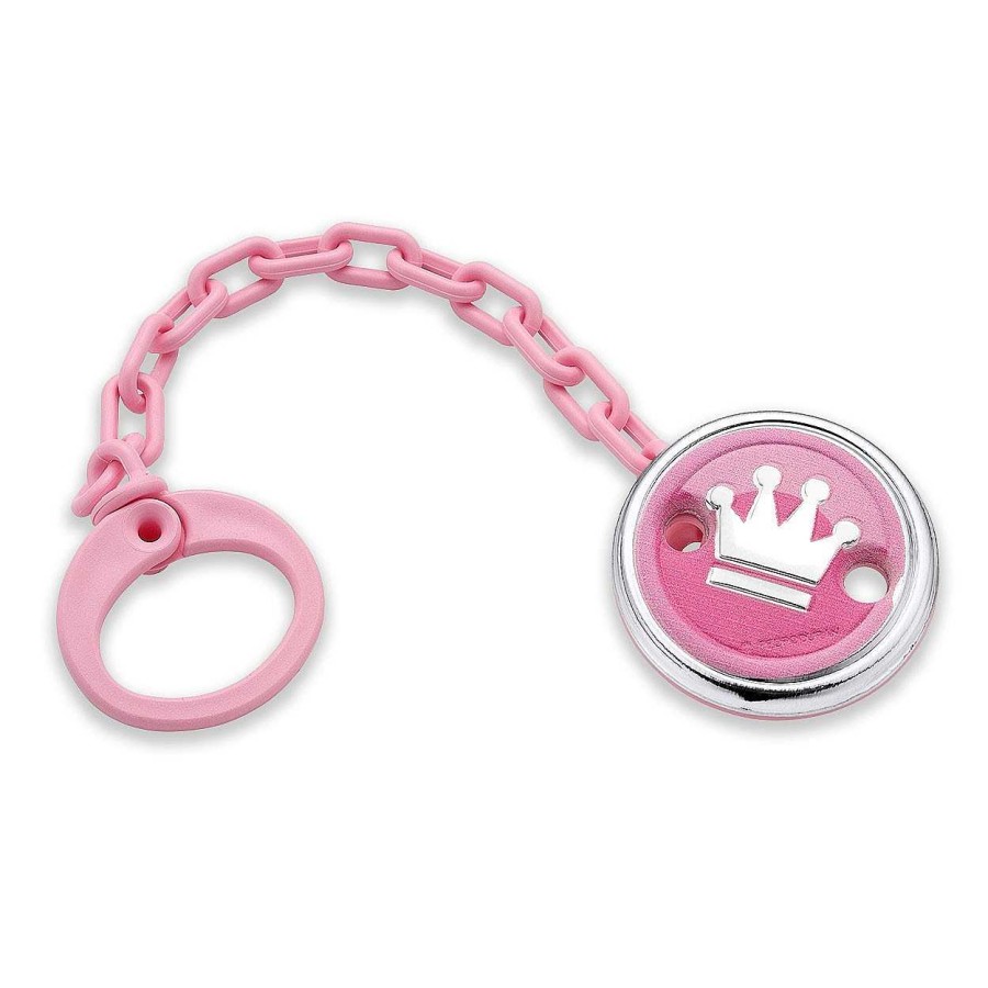 Beb Joyeria Antonio Cumplido | Pinza Chupete Pedro Dur N Rosa Corona Princesa