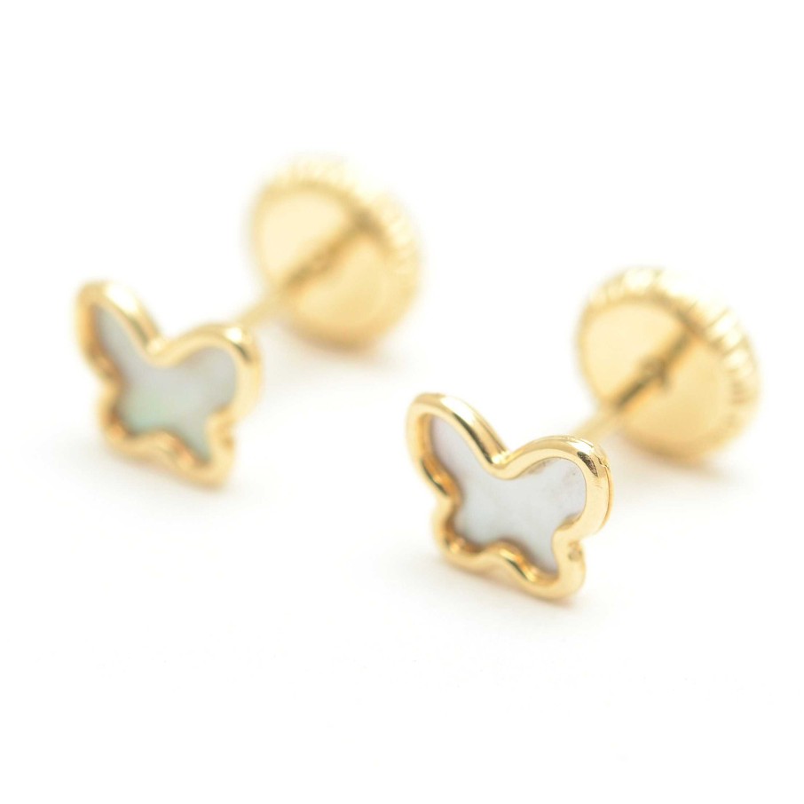 Beb Joyeria Antonio Cumplido | Pendientes Oro Beb Mariposa Blanca N Car