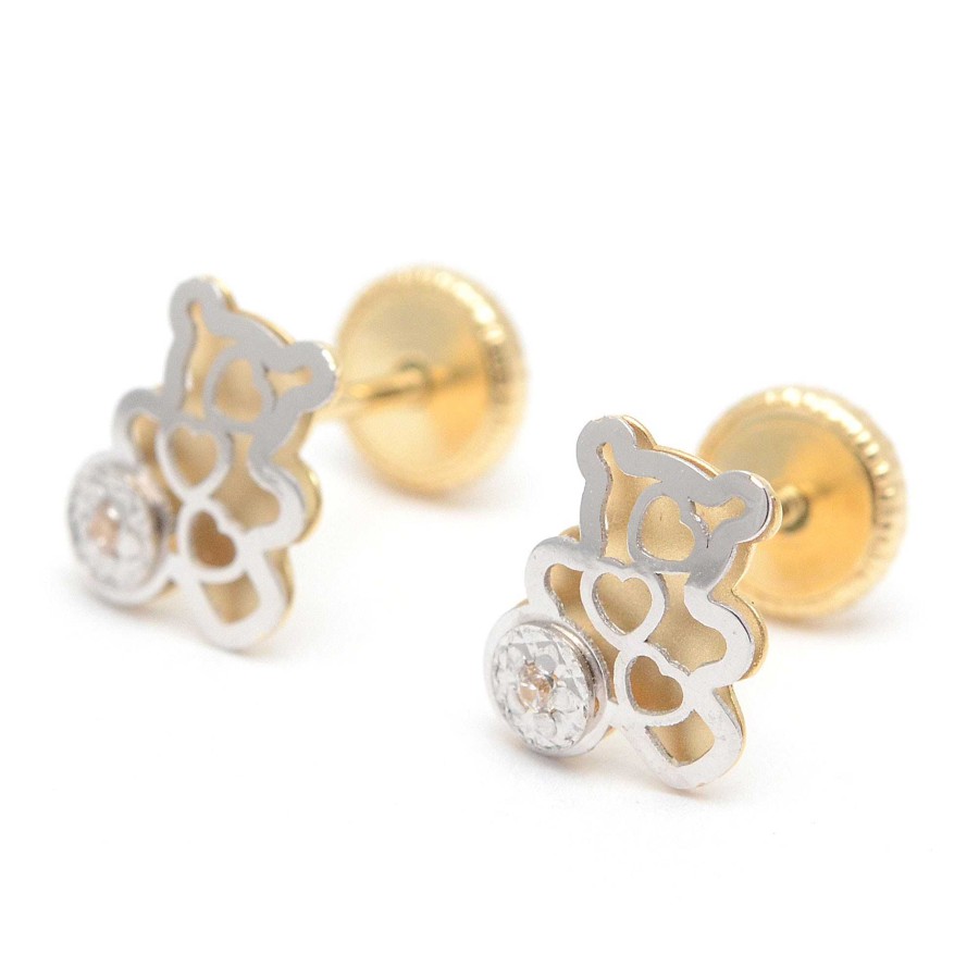 Beb Joyeria Antonio Cumplido | Pendientes Oro Osito Corazones