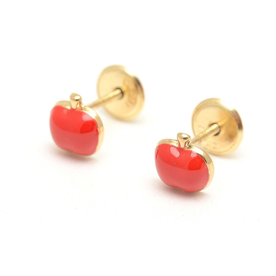 Beb Joyeria Antonio Cumplido | Pendientes Oro Beb Manzana Roja