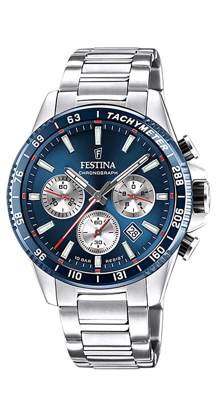 Relojes Joyeria Antonio Cumplido | Reloj Festina Azul Deportivo Brazalete Acero