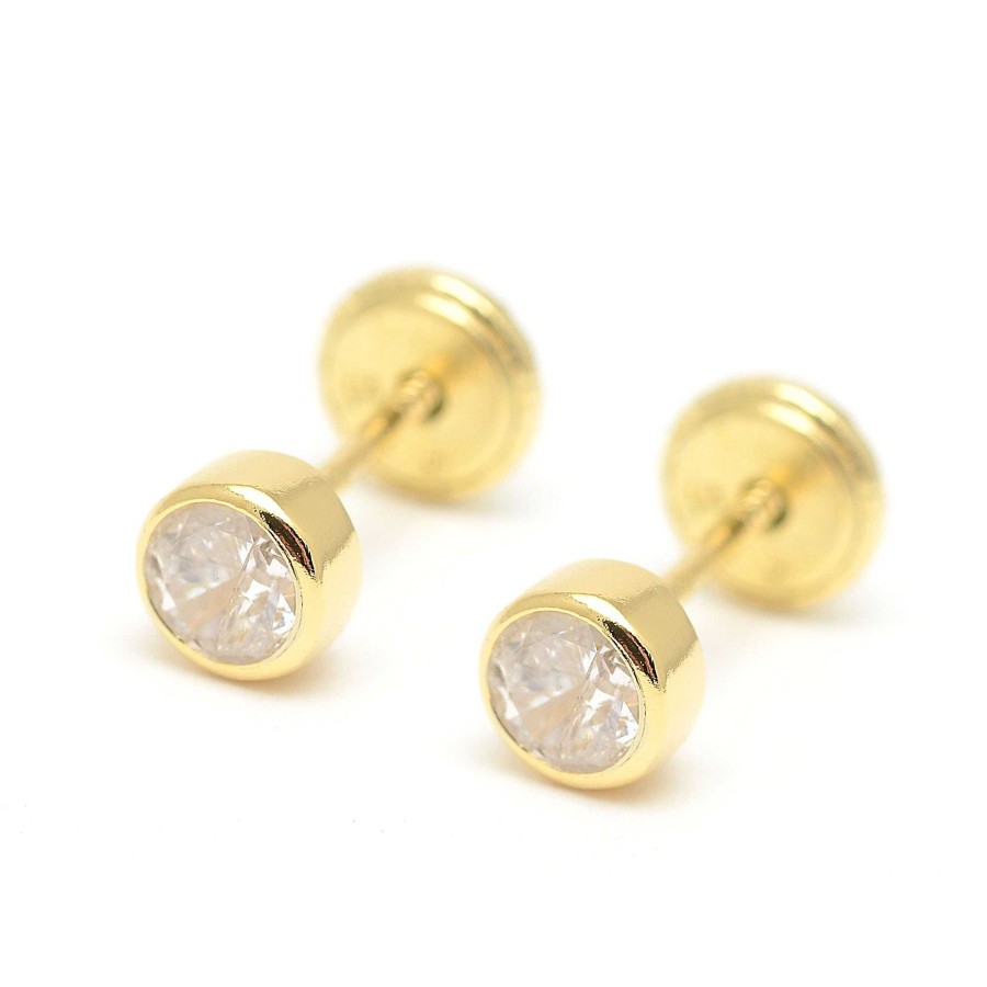 Beb Joyeria Antonio Cumplido | Pendientes Dorados Rosca C Rculo Circonita