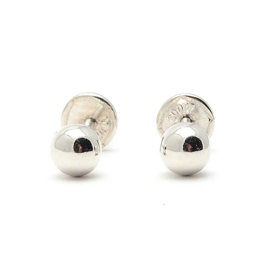 Beb Joyeria Antonio Cumplido | Pendientes Oro Blanco Bola Lisa