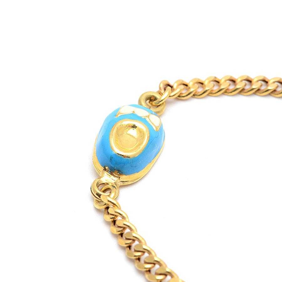 Beb Joyeria Antonio Cumplido | Pulsera Oro Beb Placa Zapatos Azules