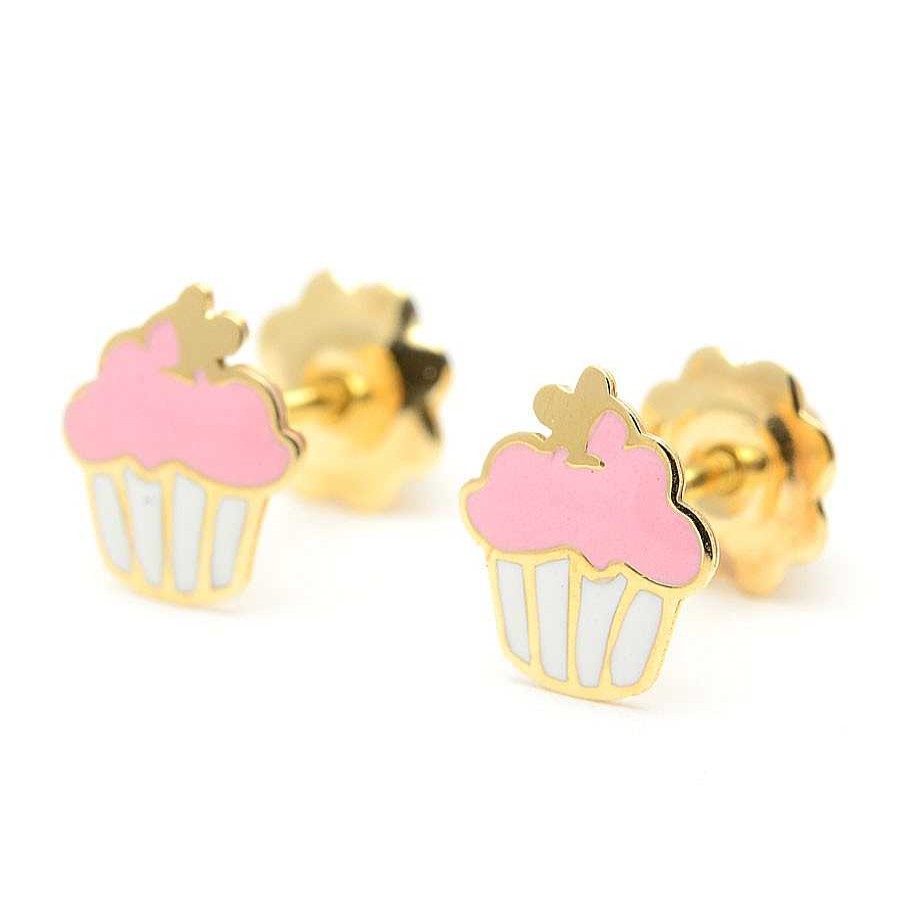 Beb Joyeria Antonio Cumplido | Pendientes Oro Muffin Rosa