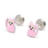 Beb Joyeria Antonio Cumplido | Pendientes Plata Gato Rosa