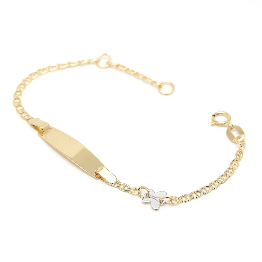 Beb Joyeria Antonio Cumplido | Pulsera Oro Beb Placa Nombre Mariposa