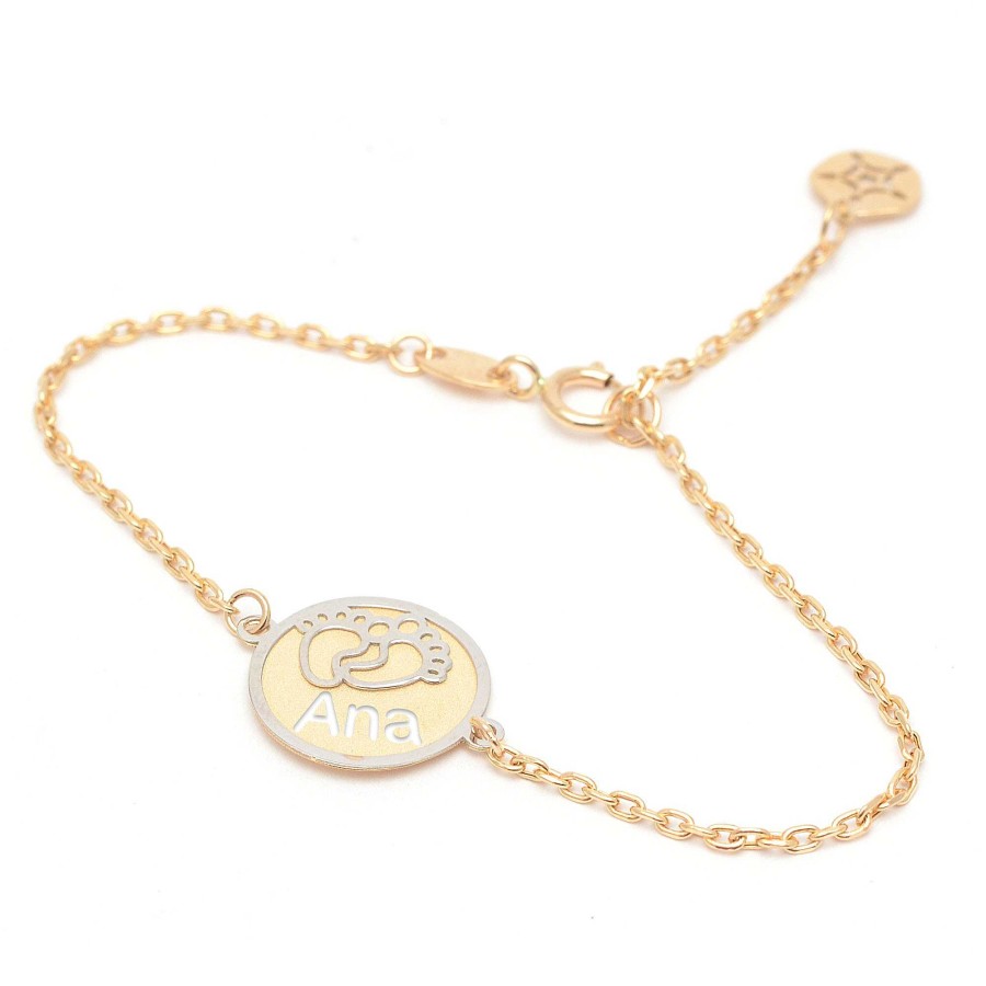 Beb Joyeria Antonio Cumplido | Pulsera Oro Beb Pies Nombre