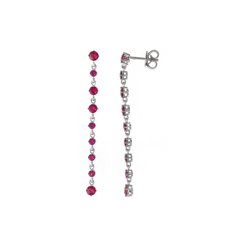 Boda Joyeria Antonio Cumplido | Pendientes Plata Largos Rosa Fucsia