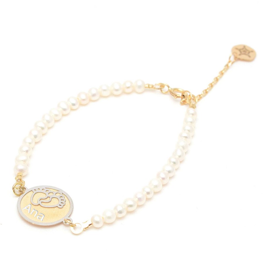 Beb Joyeria Antonio Cumplido | Pulsera Oro Beb Perlas Nombre