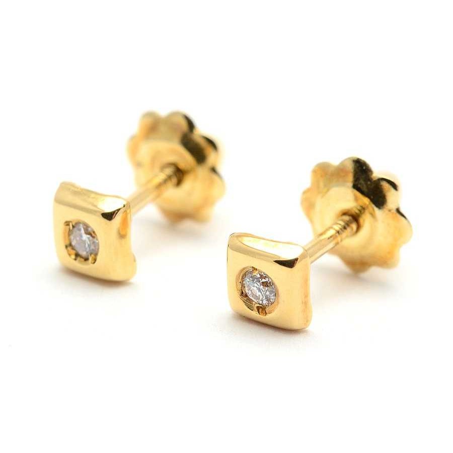 Beb Joyeria Antonio Cumplido | Pendientes Diamantes Oro Cuadrado