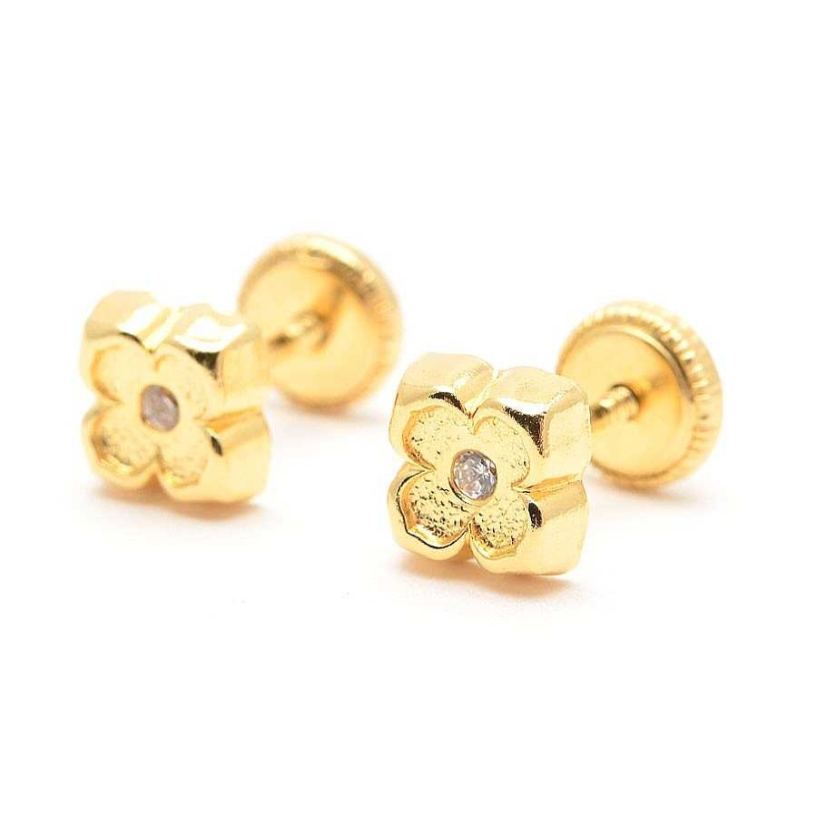 Beb Joyeria Antonio Cumplido | Pendientes Oro Cuadrado Circonita