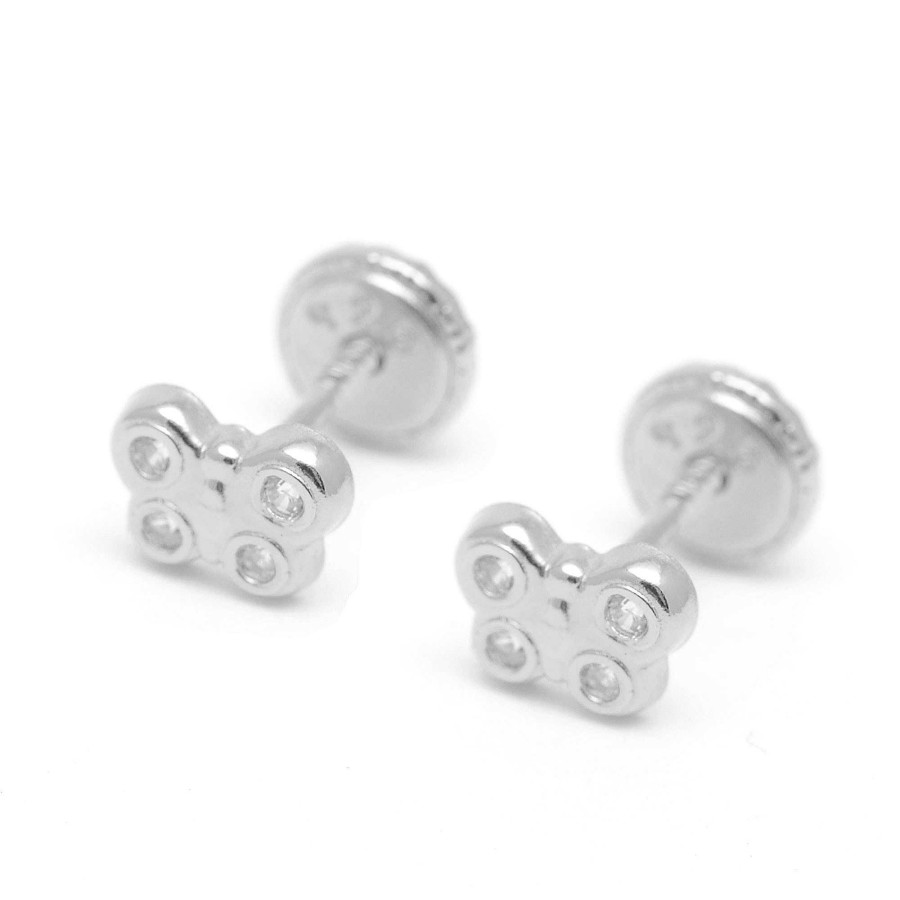 Beb Joyeria Antonio Cumplido | Pendientes Plata Rosca Mariposa Circonitas