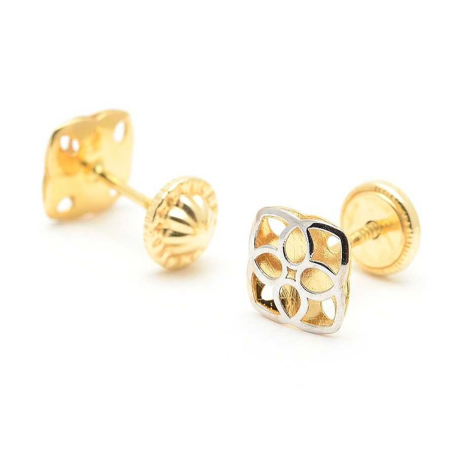 Beb Joyeria Antonio Cumplido | Pendientes Oro Bicolor Cuadrados