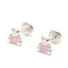 Beb Joyeria Antonio Cumplido | Pendientes Plata Rosca Osito Rosa