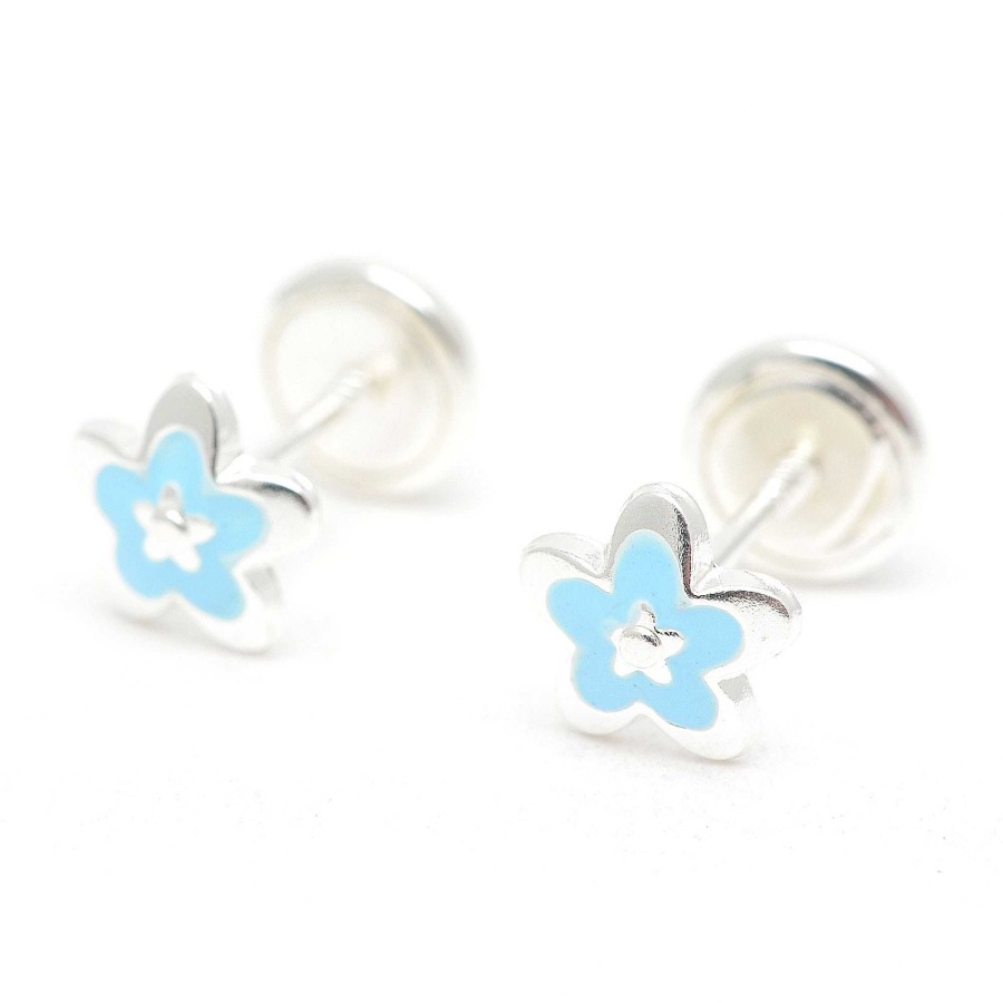 Beb Joyeria Antonio Cumplido | Pendientes Plata Flor Azul