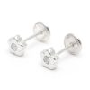 Beb Joyeria Antonio Cumplido | Pendientes Plata Rosca Flor Circonita