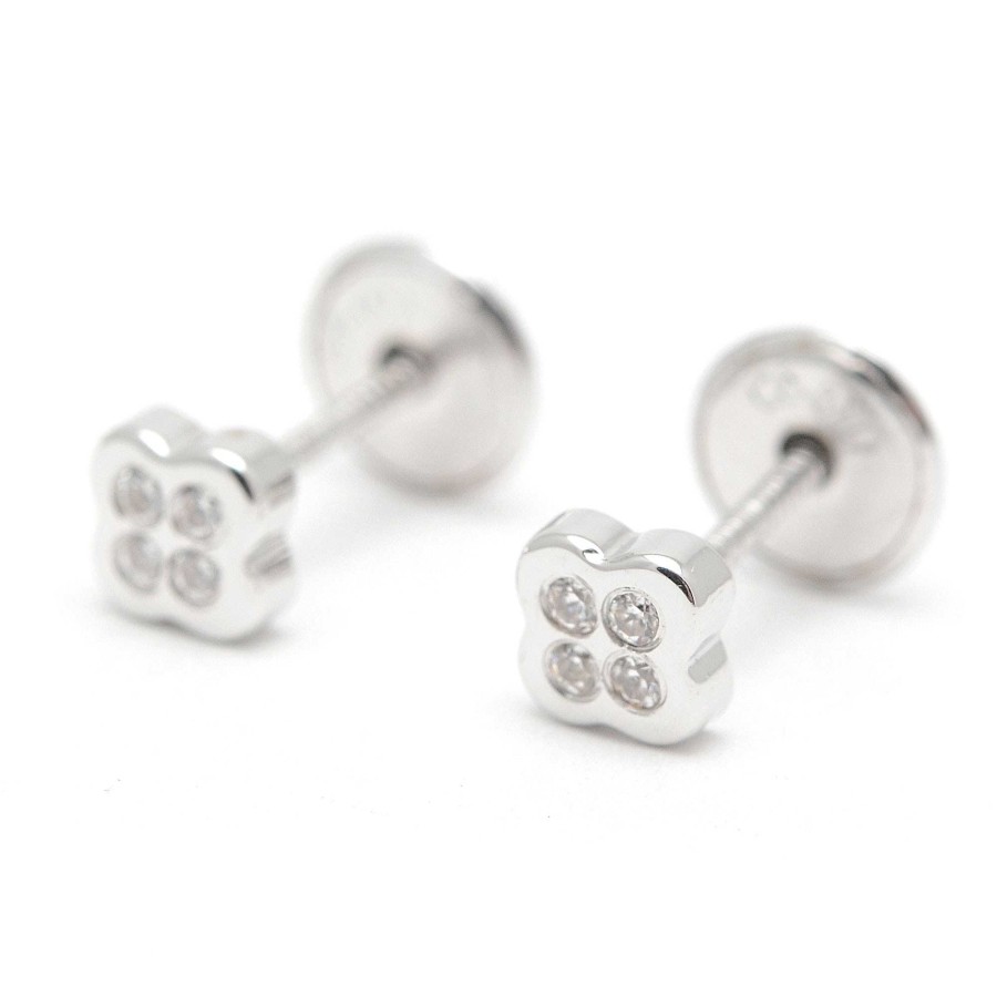 Beb Joyeria Antonio Cumplido | Pendientes Oro Blanco Beb Tr Bol Circonitas