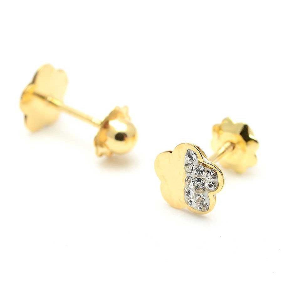 Beb Joyeria Antonio Cumplido | Pendientes Oro Flor Cristales