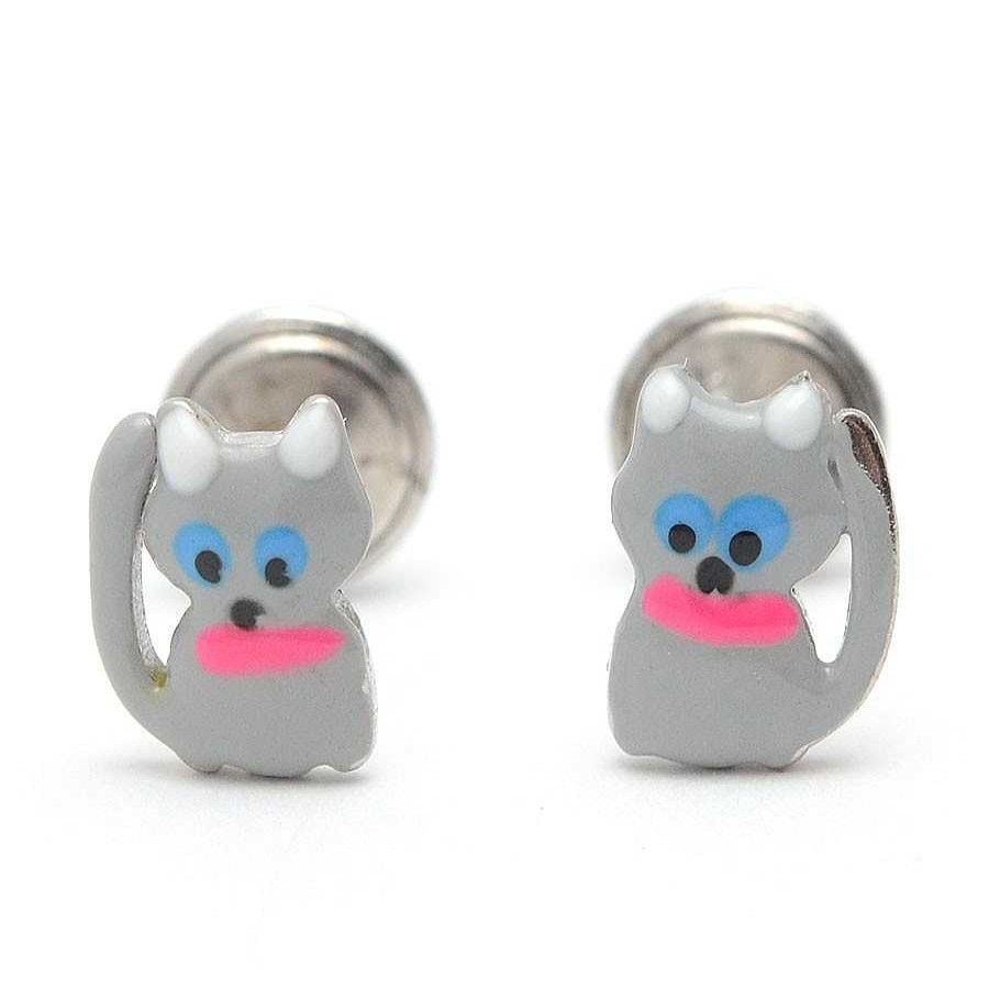 Beb Joyeria Antonio Cumplido | Pendientes Plata Gato Gris