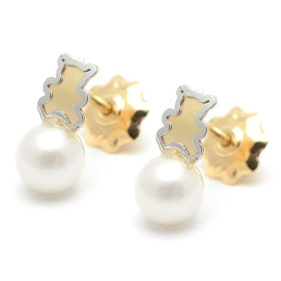 Beb Joyeria Antonio Cumplido | Pendientes Oro Osito Perla