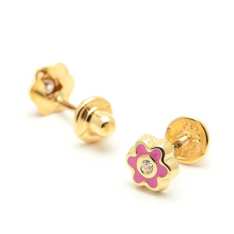 Beb Joyeria Antonio Cumplido | Pendientes Oro Flor Rosa