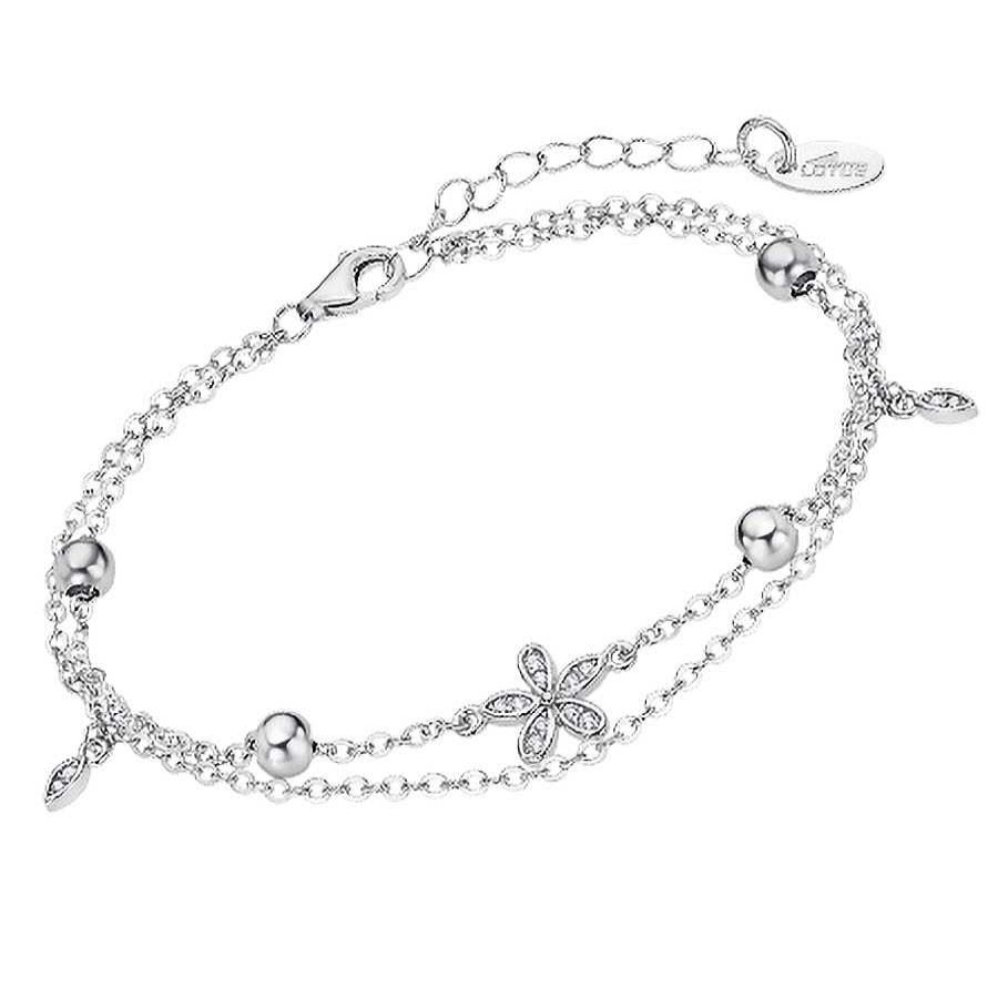 Pulseras Joyeria Antonio Cumplido | Pulsera Lotus Plata Flor Circonitas