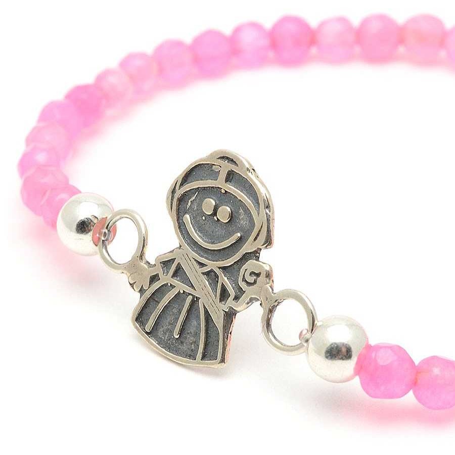 Pulseras Joyeria Antonio Cumplido | Pulsera Plata Fallera Bolas Rosa