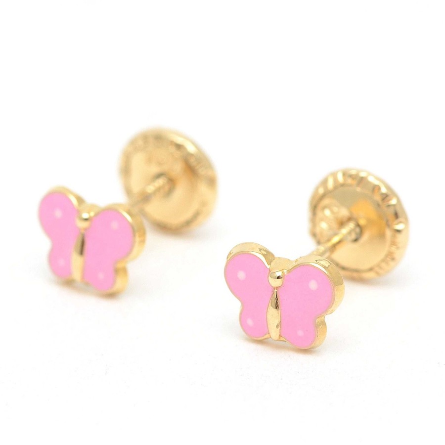 Beb Joyeria Antonio Cumplido | Pendientes Oro Beb Mariposas Rosa