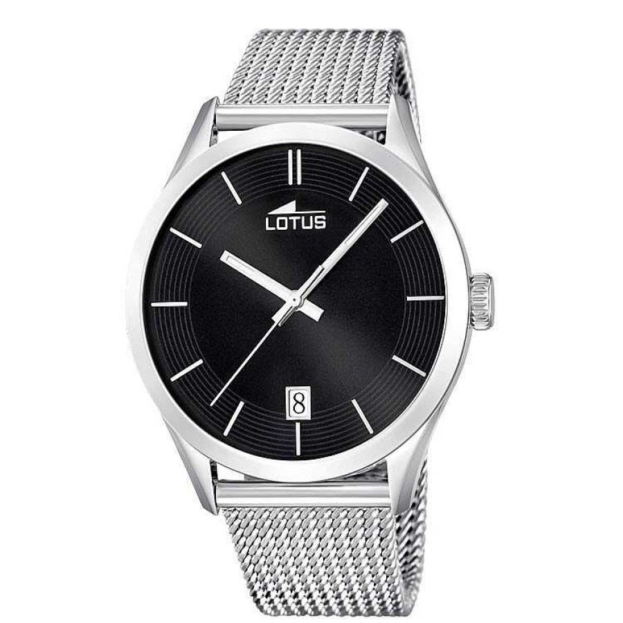 Relojes Joyeria Antonio Cumplido | Reloj Lotus Retro Negro Brazalete Malla Acero